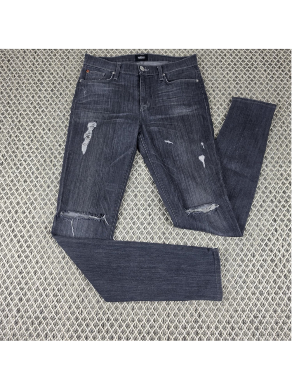 Hudson Jeans Women’s Size 29 Gray Distressed Skinny Stretch Denim USA Made